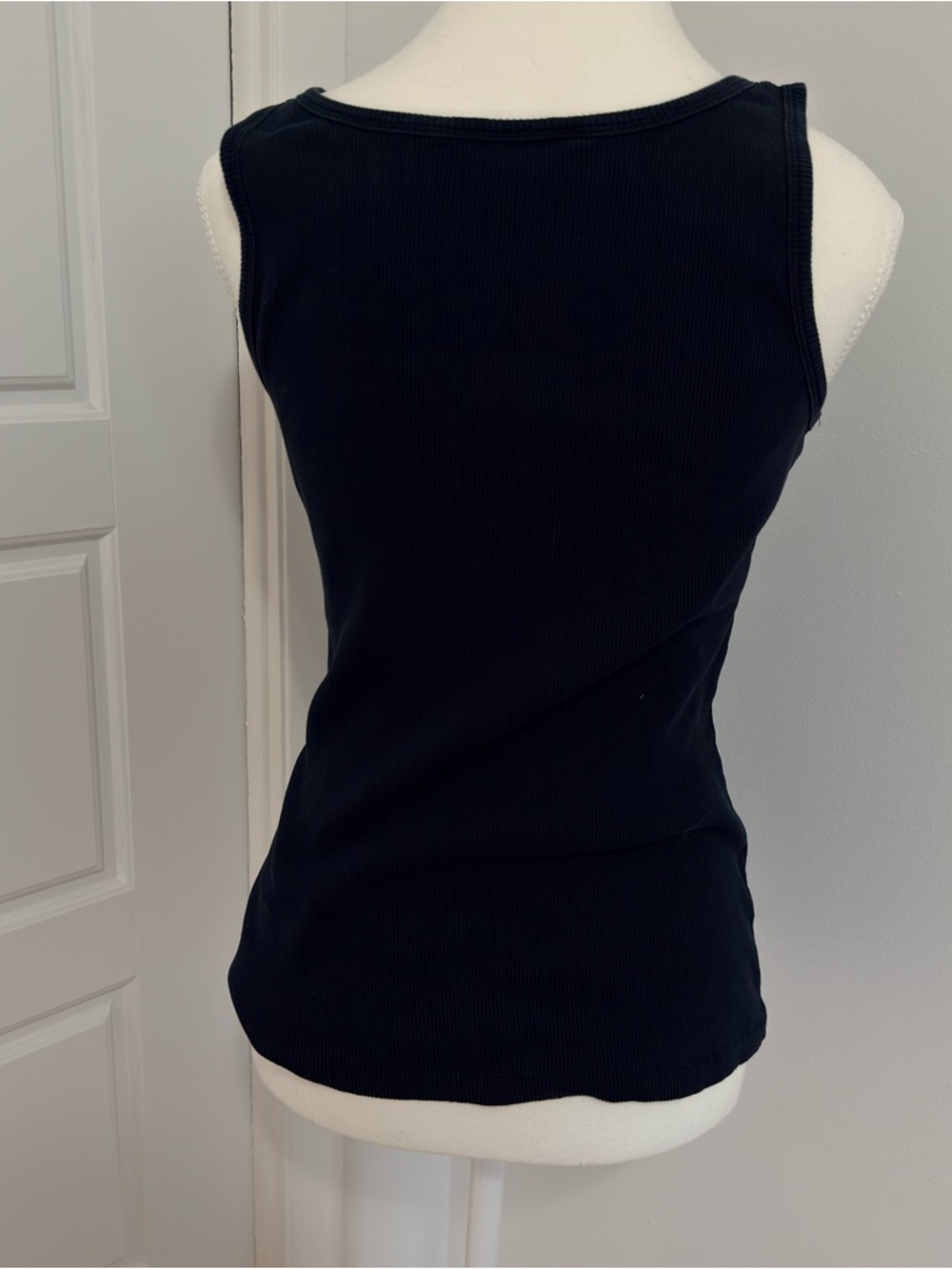Jessica Black Ribbed Square Neck Tank Top - Picture 4 of 6